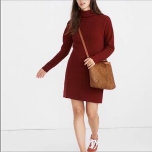 Madewell Skyscraper Mockneck Wool Sweater Dress